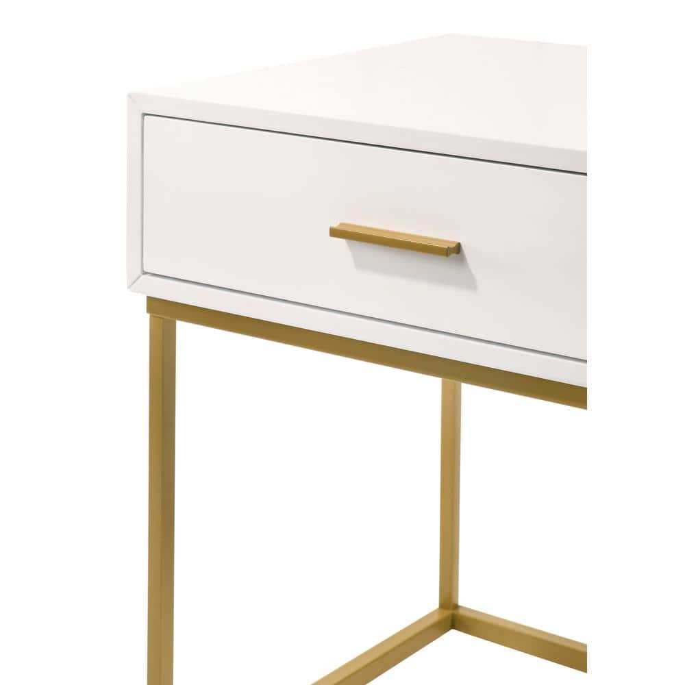 LuXeo LuXeo Catalina One Drawer Nightstand with Mustard Gold Legs