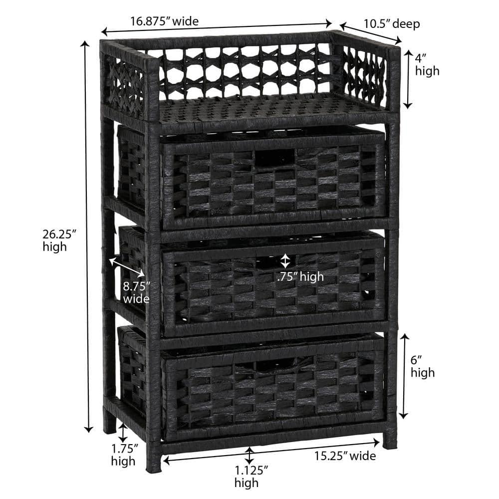 Household Essentials Paper Rope 3-Drawer Chest