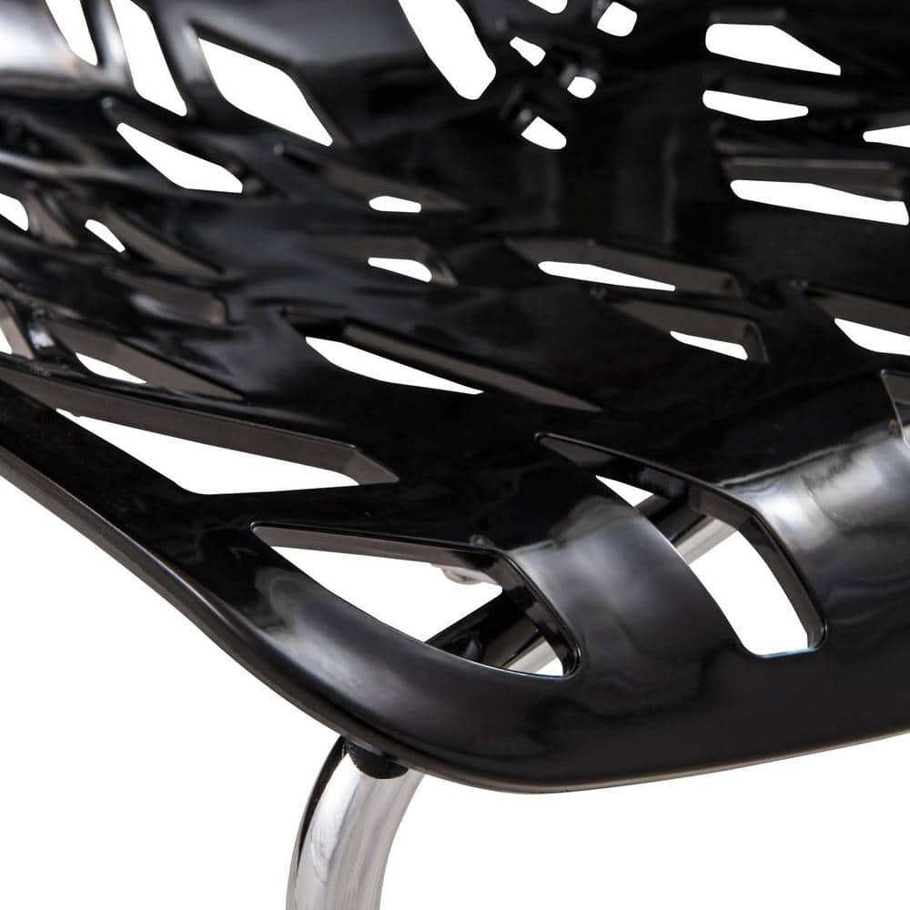 LeisureMod Asbury Stackable Dining Chair, Set of 4 - Black