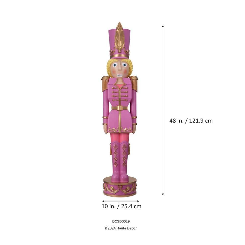 Haute Decor 48" Christmas Female Nutcracker Purple/Gold - Solid Resin Construction