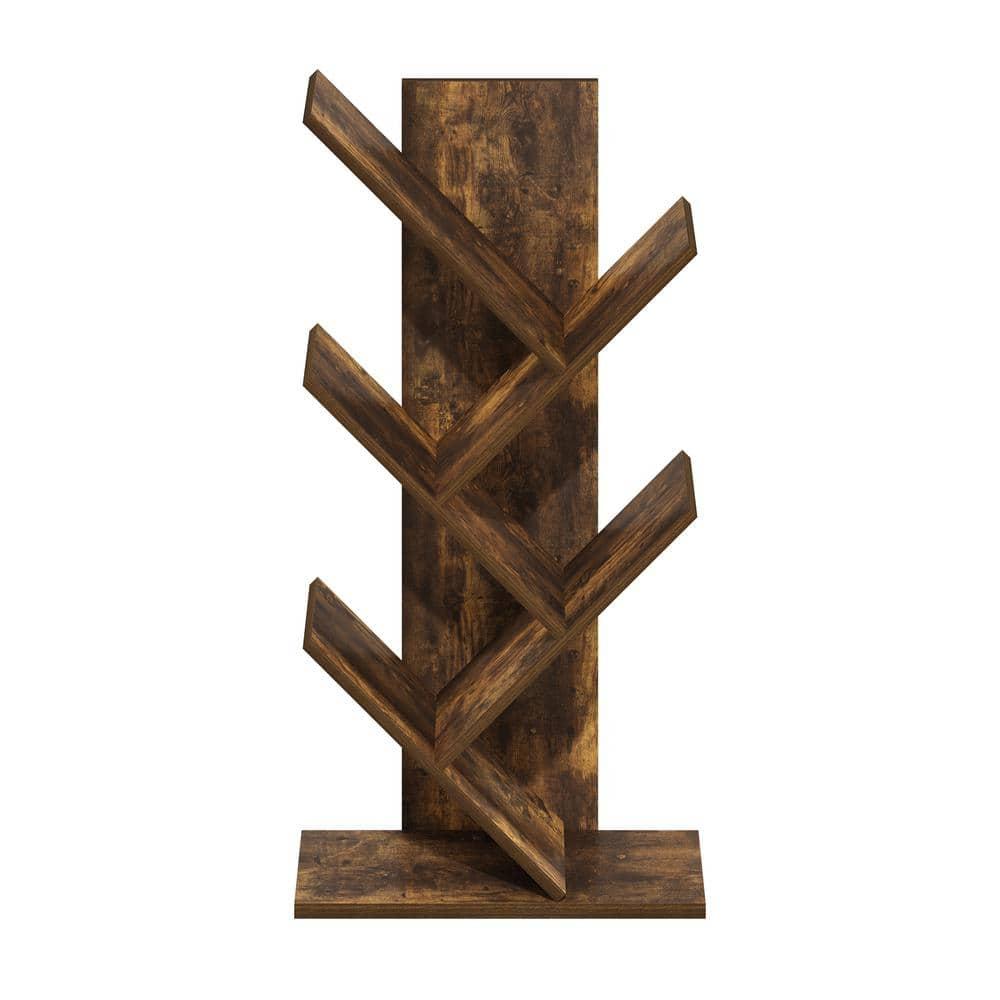 Furinno Tree Bookshelf 5-Tier Floor Standing Tree Bookcase, Amber Pine