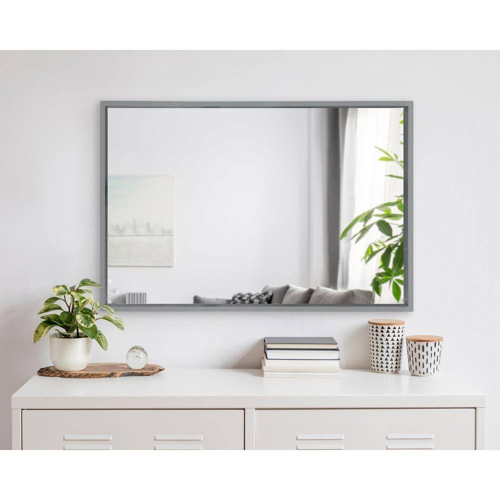 24" x 36" Travis Framed Decorative Wall Mirror Gray - Kate & Laurel All Things Decor