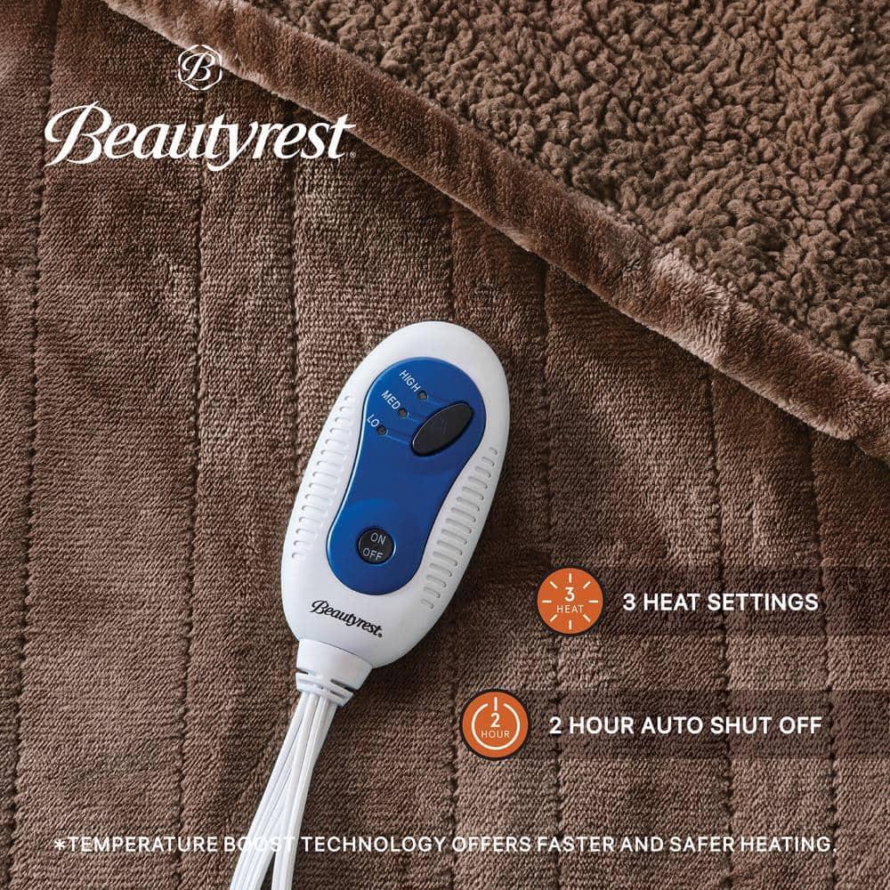 Beautyrest Beautyrest Heated Microlight to Berber Throw