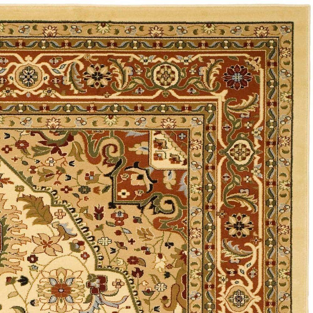 Lyndhurst Heriz LNH330 Power Loomed Area Rug - Ivory/Rust - 4'x6' - Safavieh