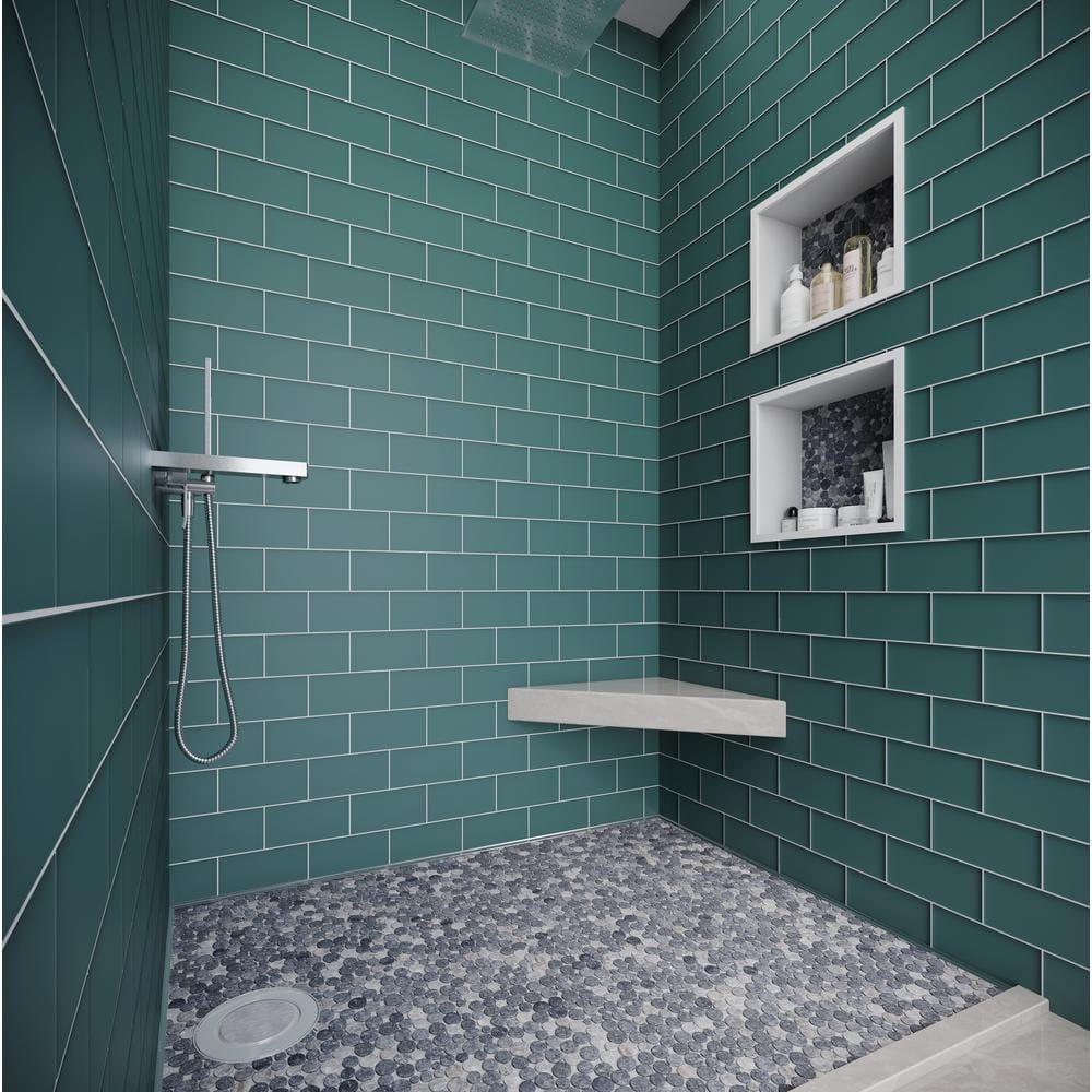 Cruz Bay Studio 11.5" x 11.5" Random Sized Natural Stone Penny Round Mosaic Wall & Floor Tile