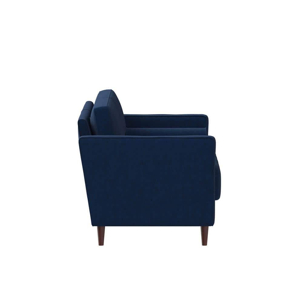 LifeStyle Solutions Jareth Loveseat in Navy Blue Fabric Upholstery