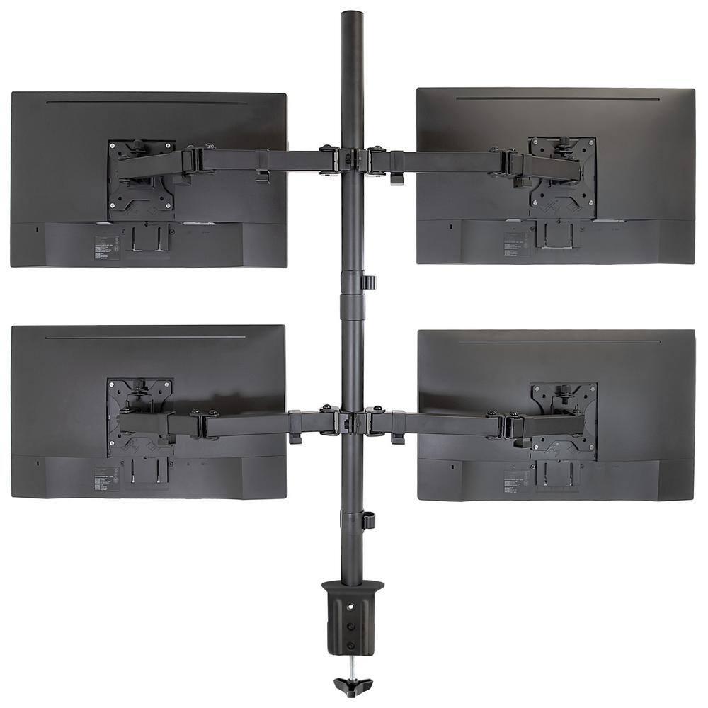 Mount-it Mount-It Quad Monitor Stand | Height Adjustable Standing 4 Screen Mount Fits Monitors Up to 32 in.