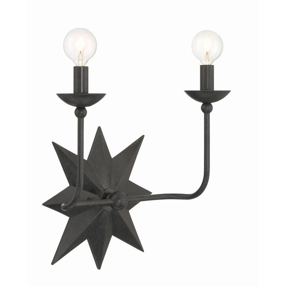 Crystorama Lighting Astro 2 - Light Sconce in  Black
