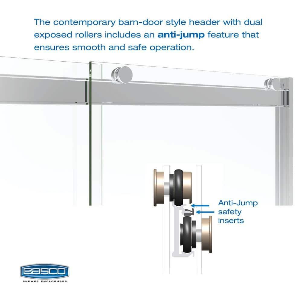 Arelo 56" - 60" W x 72" H Semi-Frameless Shower Door