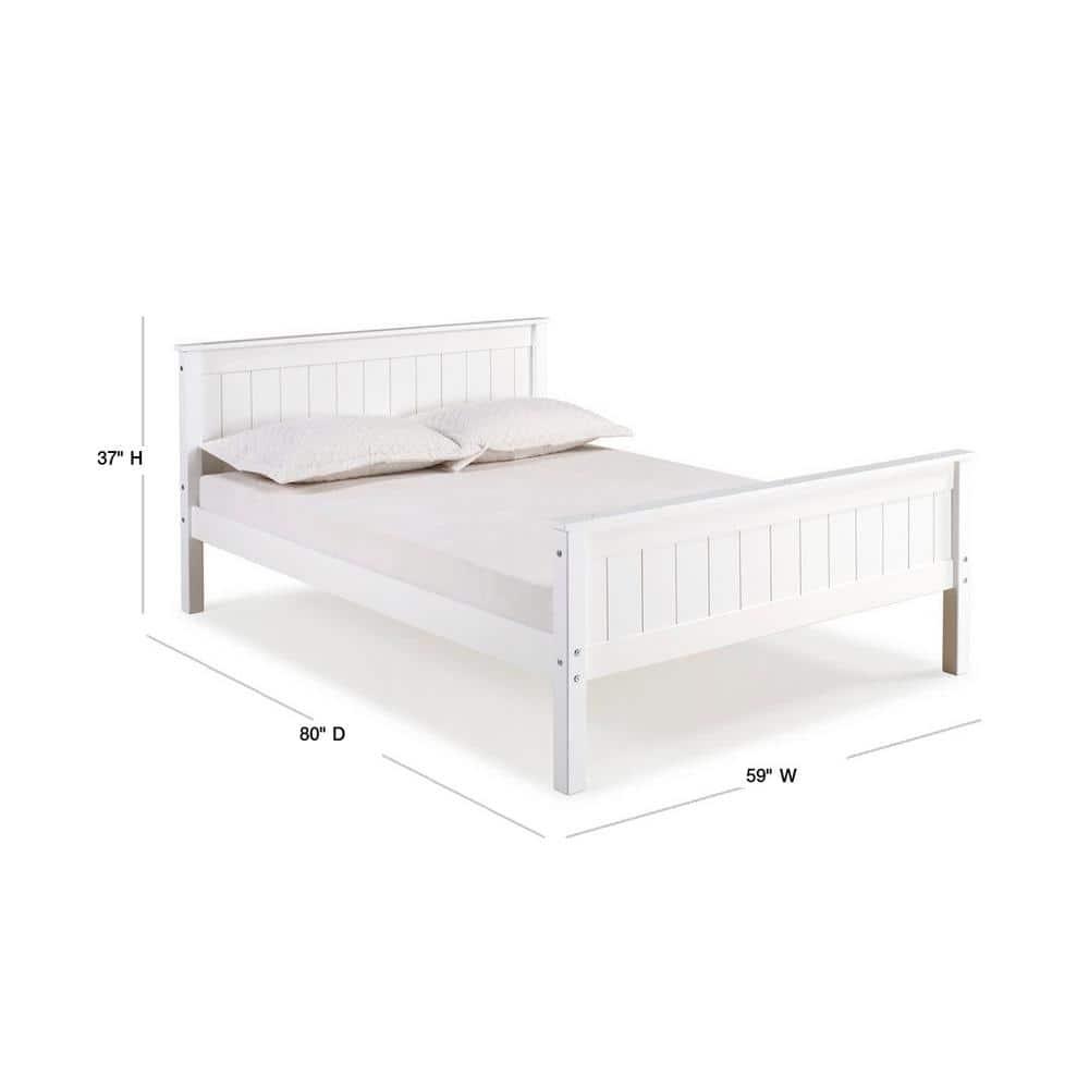 Full Harmony Kids' Bed White - Bolton Furniture: Alaterre Furniture, Platform Frame, Brazilian Pine, Kids Bedroom