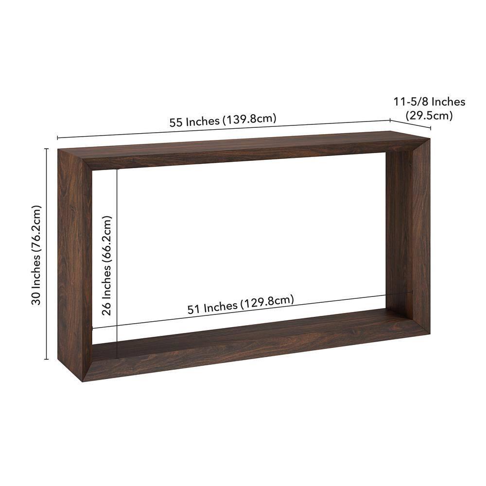 Evelyn&Zoe Osmond 55" Wide Rectangular Console Table, Alder Brown