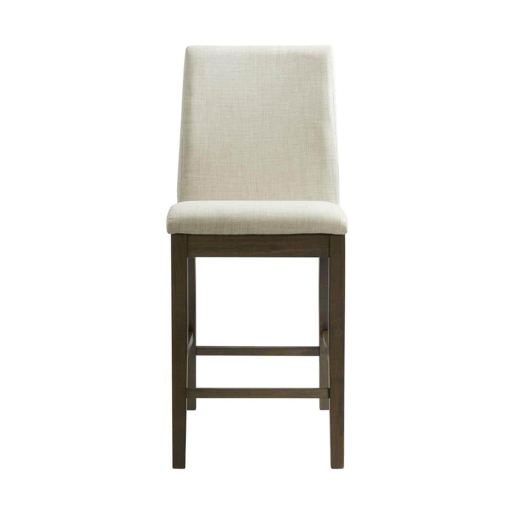 Simms Counter Height Side Chair Set Walnut - Picket House Furnishings: Upholstered, Modern Design, Fixed Height