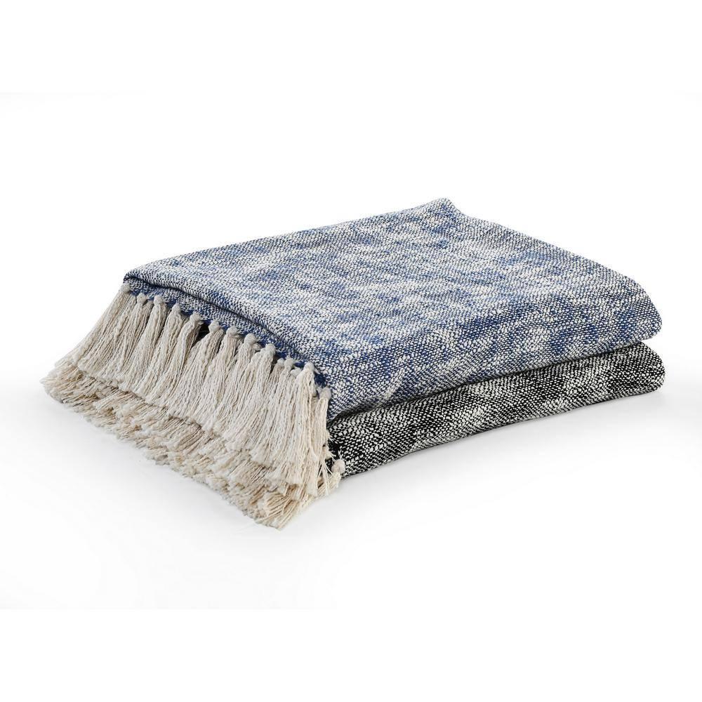 Rajani Home Handmade Solid 100% Cotton Woven Throw Blanket