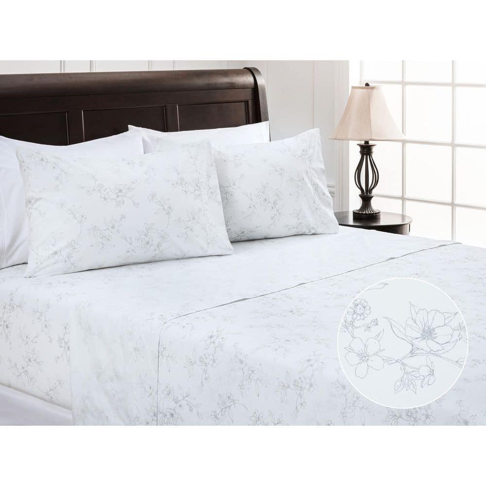 Chanasya Floral Microfiber Percale Sheet Set