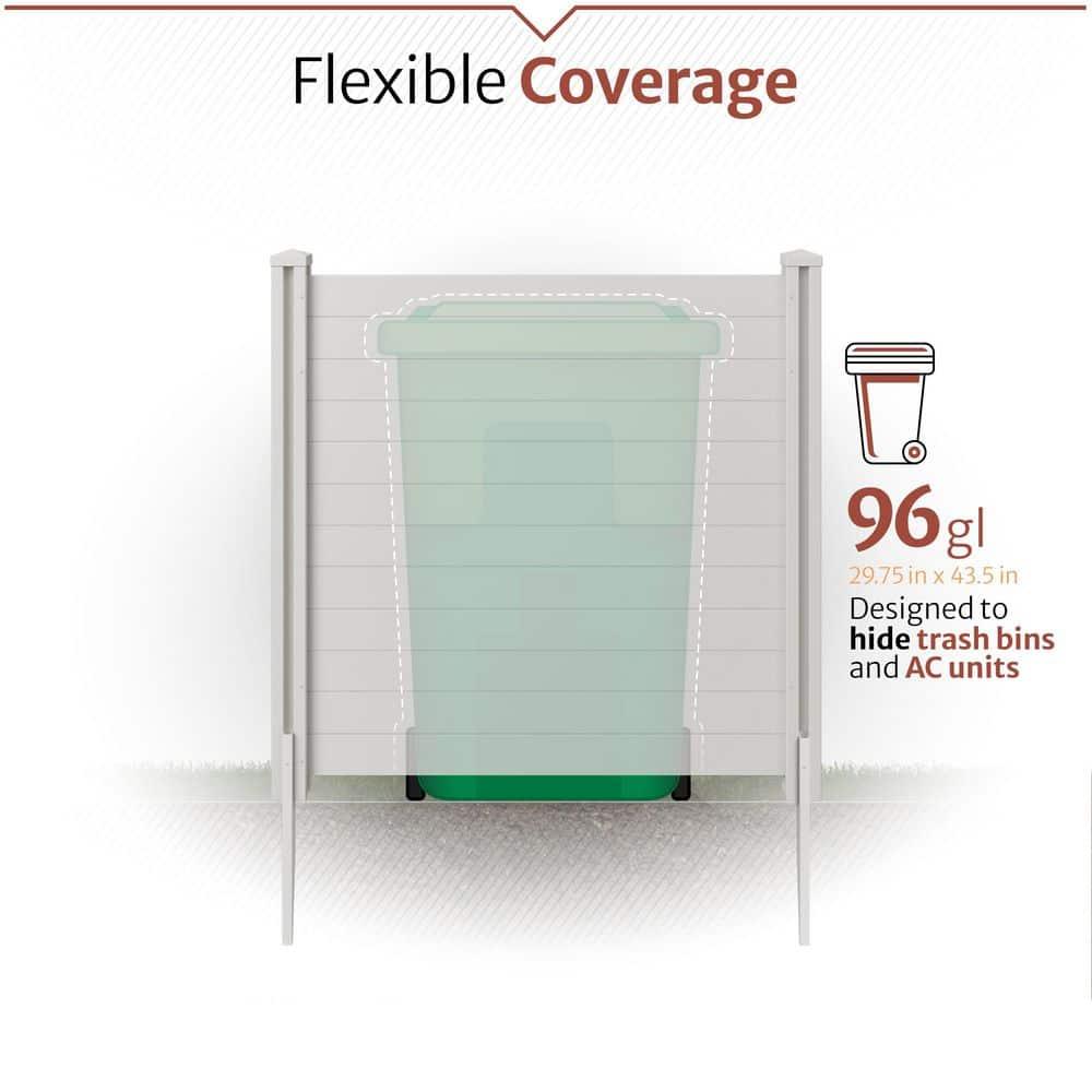 4ft H x 4ft W (2 Panels) No Dig Enclo Premium White Vinyl Privacy Screen, Outdoor Privacy Panels, Use As Air Conditioner Fence, Trash Can Enclosure, Pool Equipment Enclosure, ZP19014