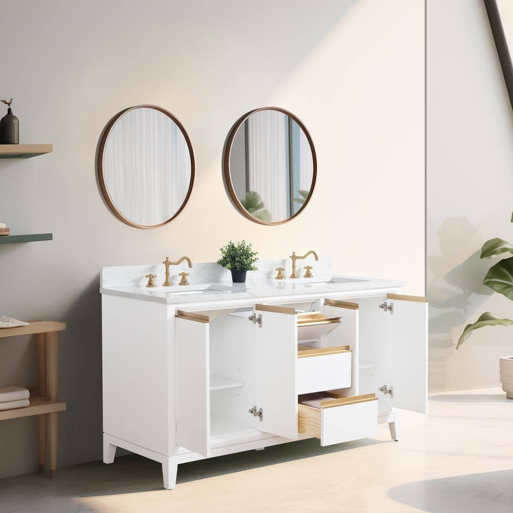 60 Double Bathroom Vanity with Top