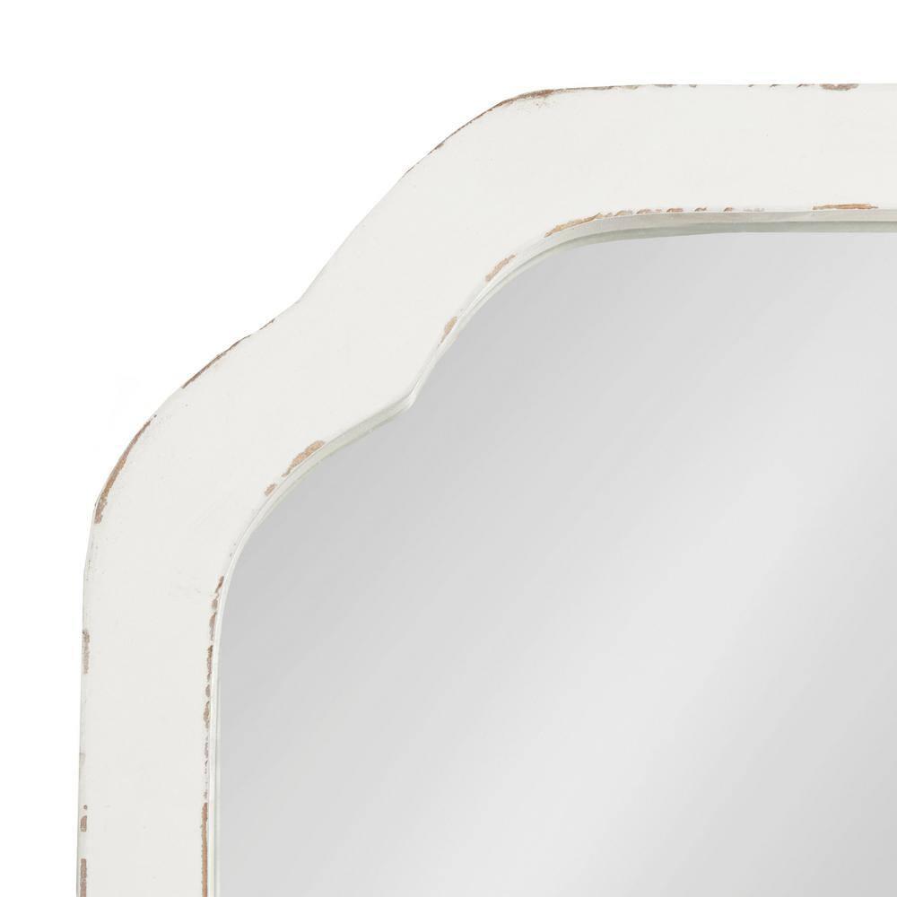 Kate & Laurel All Things Decor 18"x24" Marston Farmhouse Rectangle Wall Mirror White: No Assembly, Wood Frame, Wall Mount