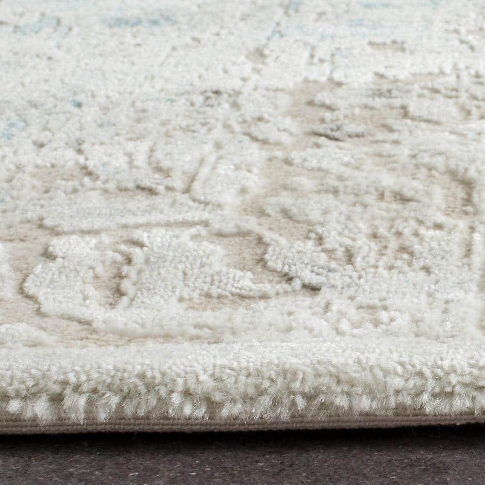 SAFAVIEH Passion Collection Area Rug - 8' x 11', Turquoise & Ivory, Vintage Distressed Design, Non-Shedding & Easy Care, Ideal for High Traffic Areas in Living Room, Bedroom (PAS405B)