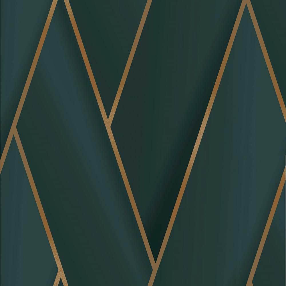 Advantage Blue, Manfred Teal Modern Herringbone Wallpaper