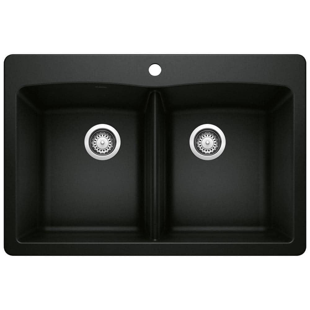 Diamond SILGRANIT 33" L x 22" W Double Bowl Drop-In/Undermount Kitchen Sink