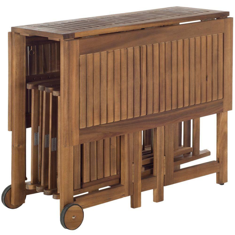 Arvin Table And 4 Chairs - Outdoor - PAT7001 - Natural - Safavieh