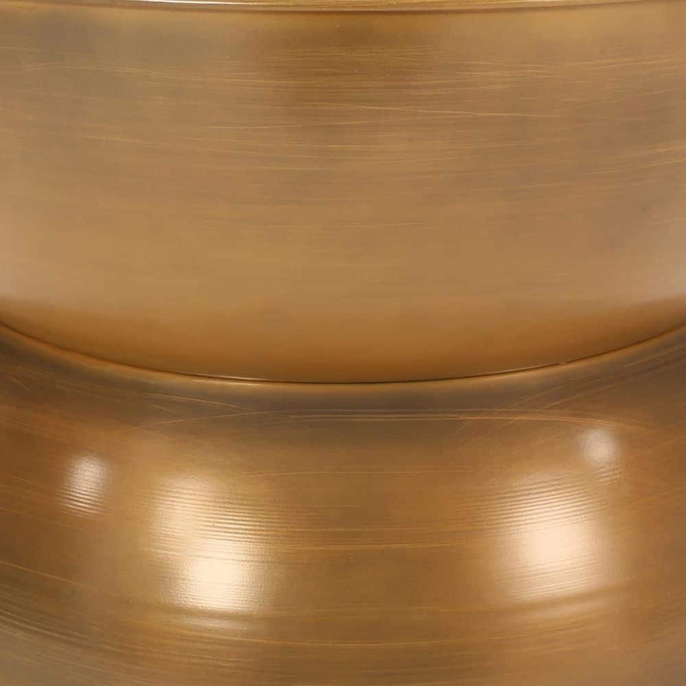 Noble House Manville Metal Hourglass Coffee Table, Brushed Antique Gold