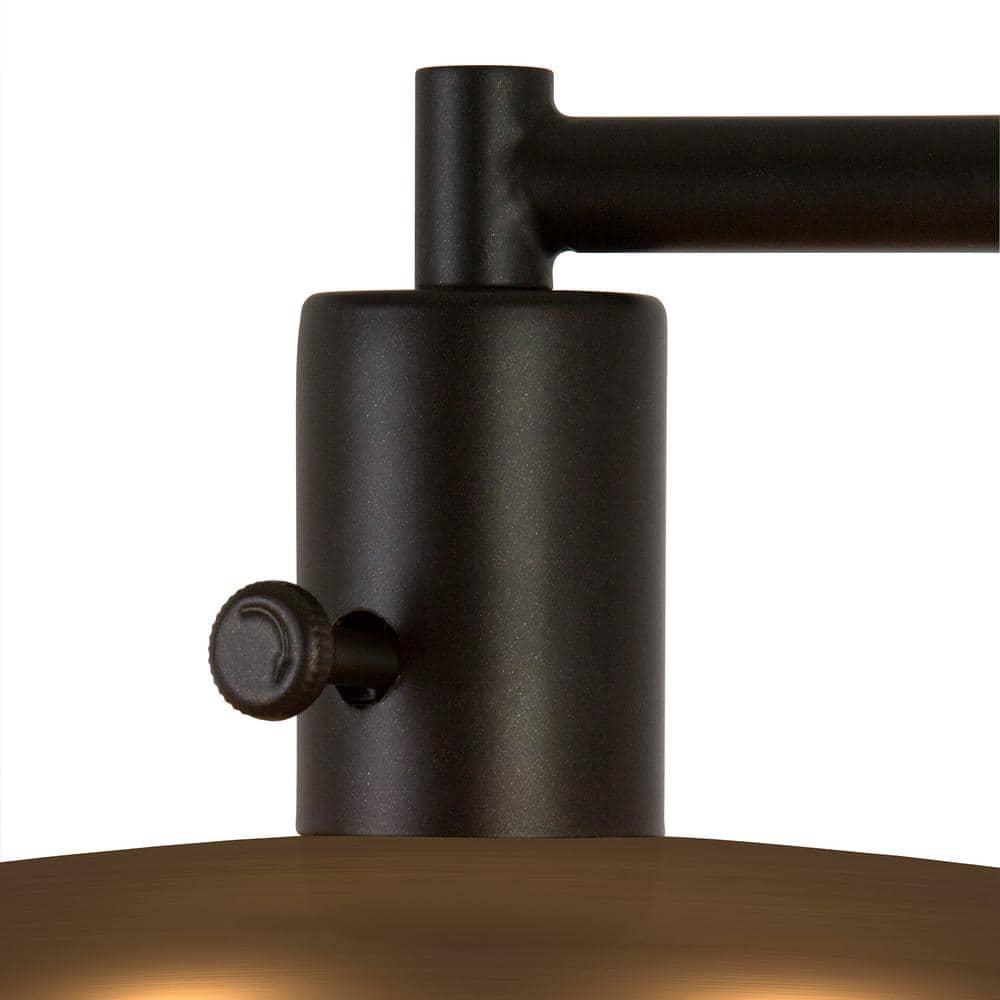 Evelyn&Zoe Mid-Century Modern Metal Table Lamp with Brass Shade