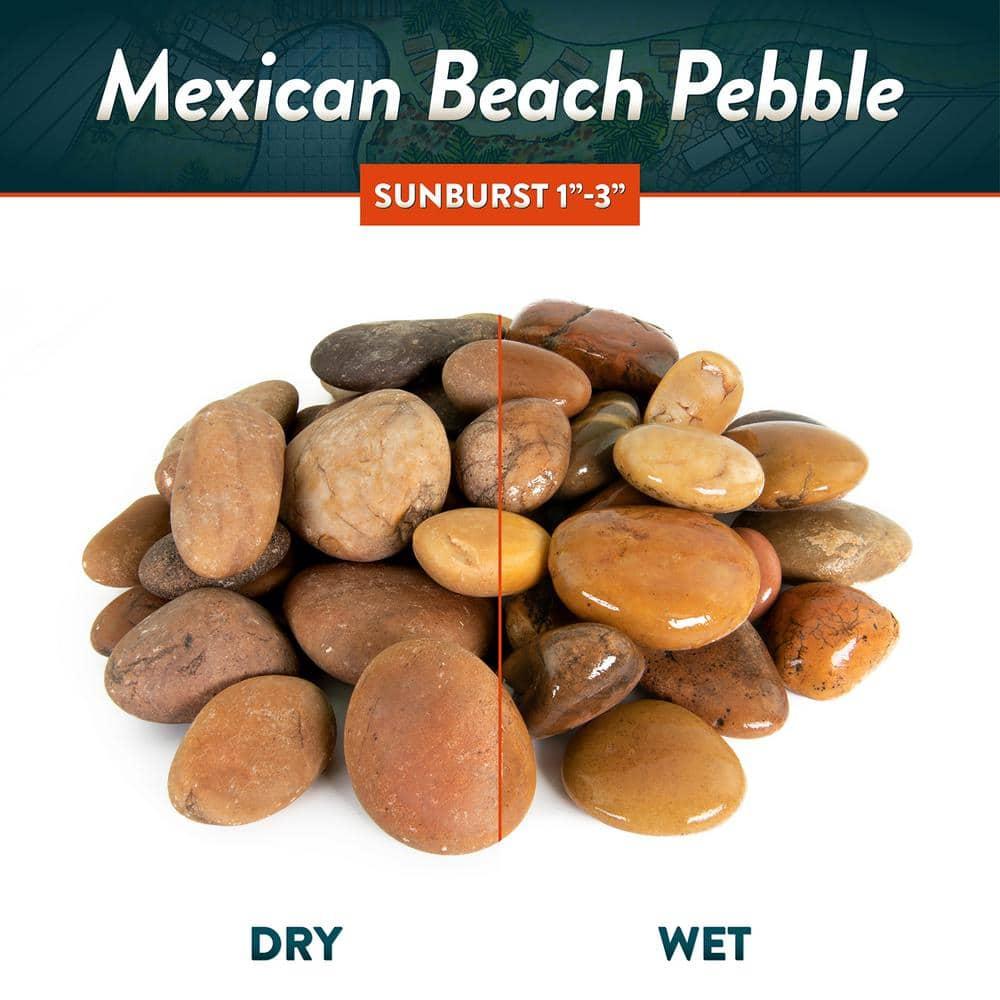 Mexican Beach Pebbles, Round River Rock  Landscape Garden Stones 40 pounds