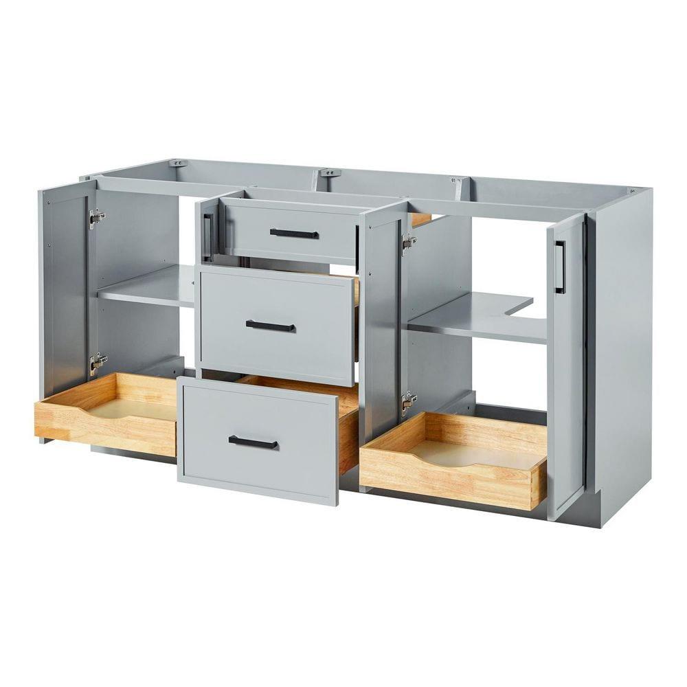 Ariel Kelley 66 Inch Double Sink Base Cabinet In Oak