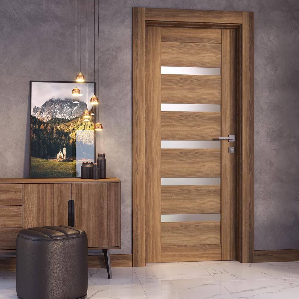 Belldinni Avon 07-04 Solid Manufactured Wood and Glass Paneled Prefinished Standard Door