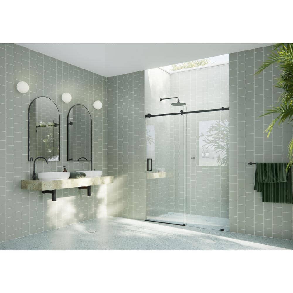 Astro 60 - 64 in. x 78 in. Fully Frameless Glass Sliding Shower Door
