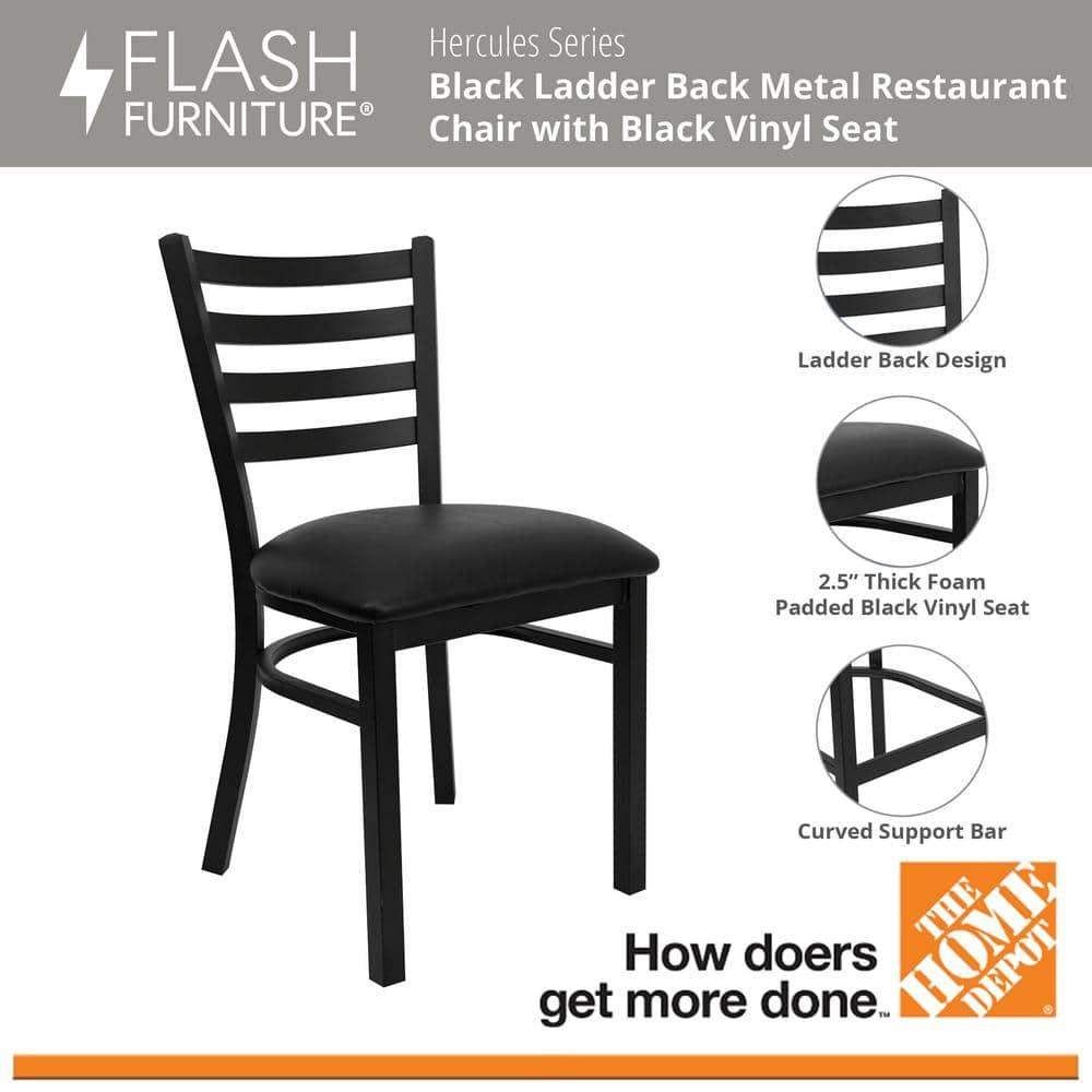 Flash Furniture Kendall Clear Coated Ladder Back Metal Restaurant Chair