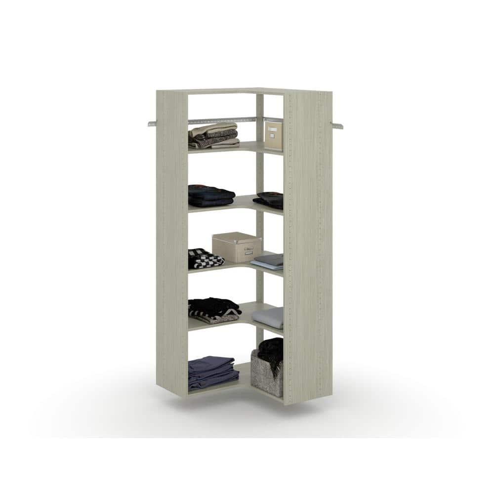 Easy Track Ph42 30-1/2" Wide Corner Closet Organizer System - Grey