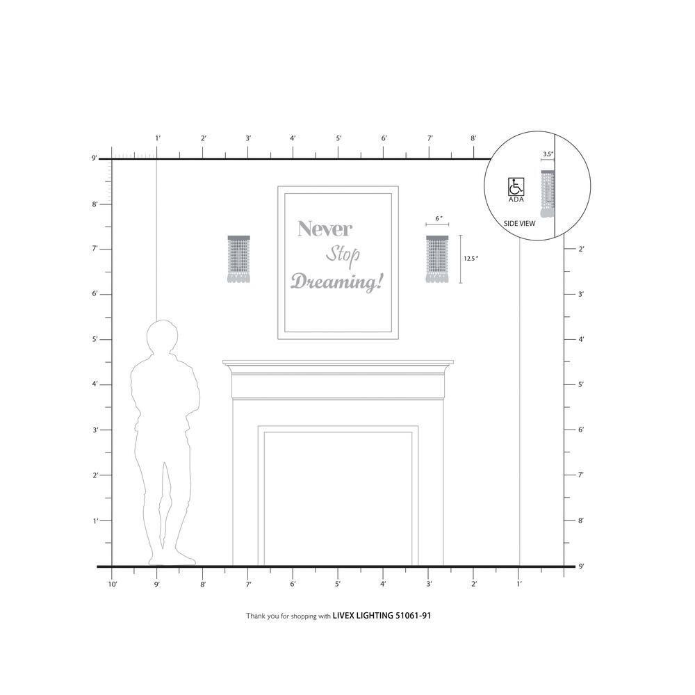 Livex Lighting Elizabeth 1 - Light Wall Light in  Brushed Nickel