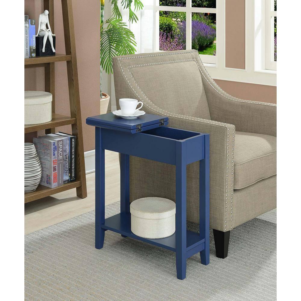 Convenience Concepts American Heritage Flip Top End Table, Cobalt Blue