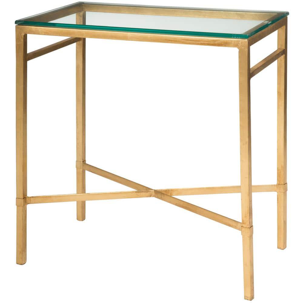 Viggo Side Table - Gold/Glass - Safavieh.