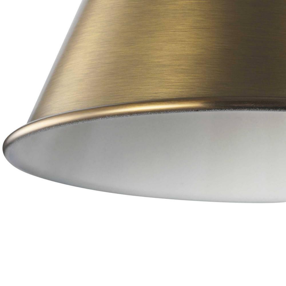Progress Lighting Hinton 1-Light Swing Arm Wall Bracket, Vintage Brass, Metal Shade