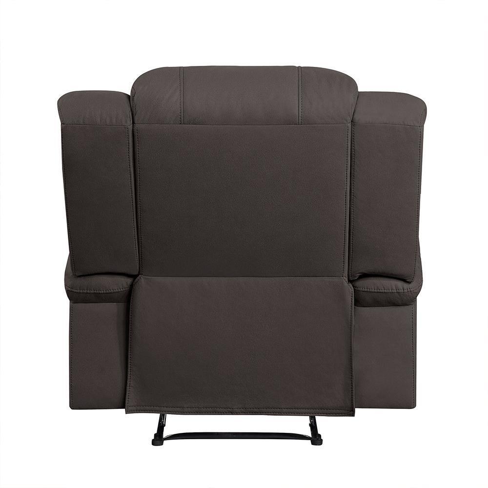 Lexicon Camryn Traditional Wood and Microfiber Reclining Chair in Chocolate