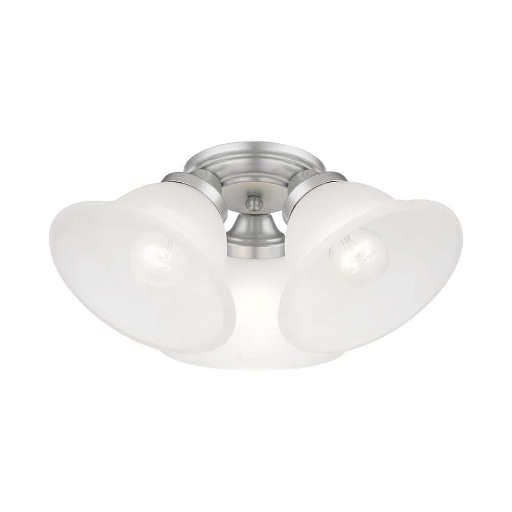 Livex Lighting Wynnewood 3 - Light Flush Mount in  Satin Nickel