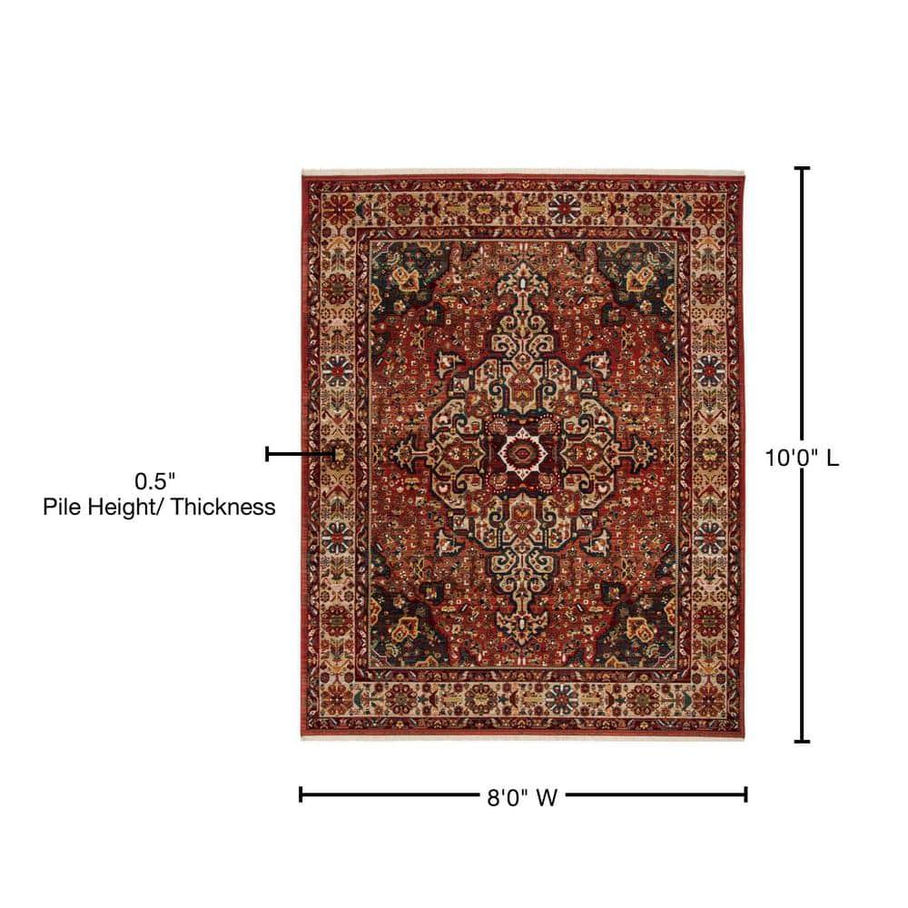 Kashan KSN305 Power Loomed Area Rug - Red/Ivory - 8'x10' - Safavieh