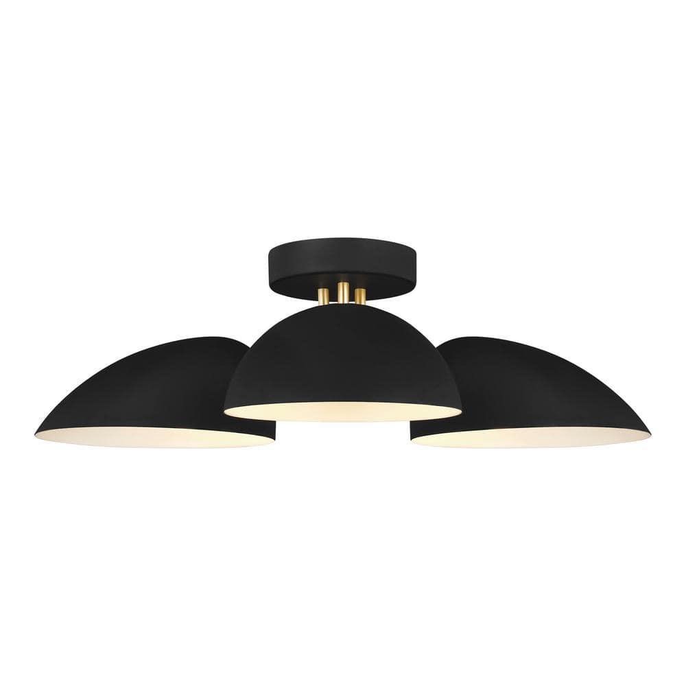Midnight Black 3-Light Flush Mount Ceiling Fixture by Ellen DeGeneres
