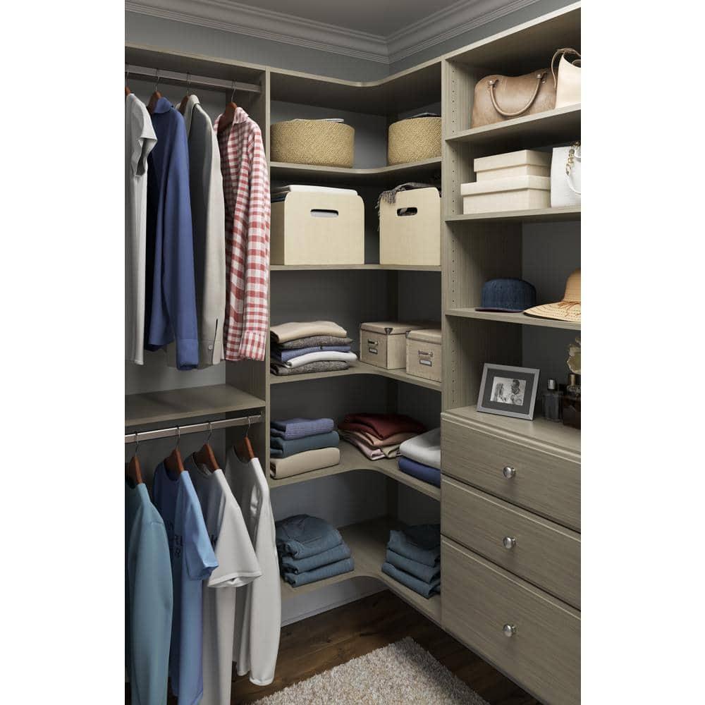 Easy Track Ph42 30-1/2" Wide Corner Closet Organizer System - Grey