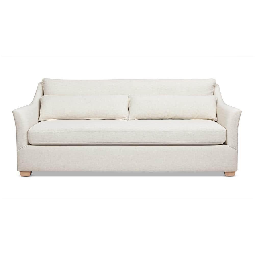 Jennifer Taylor Home Ada Modern Fabric Sofa with Flared Arm in Flax White