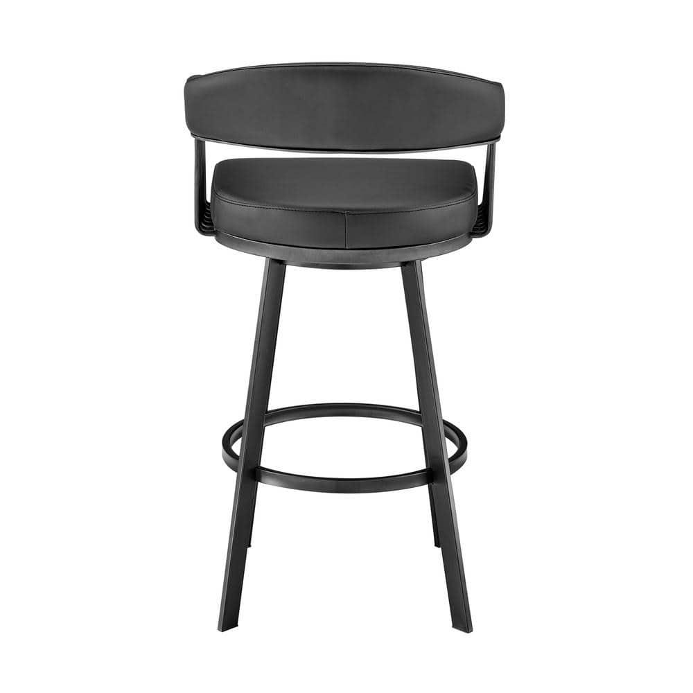 Armen Living Chelsea Swivel 26 in. Faux Leather Counter Stool