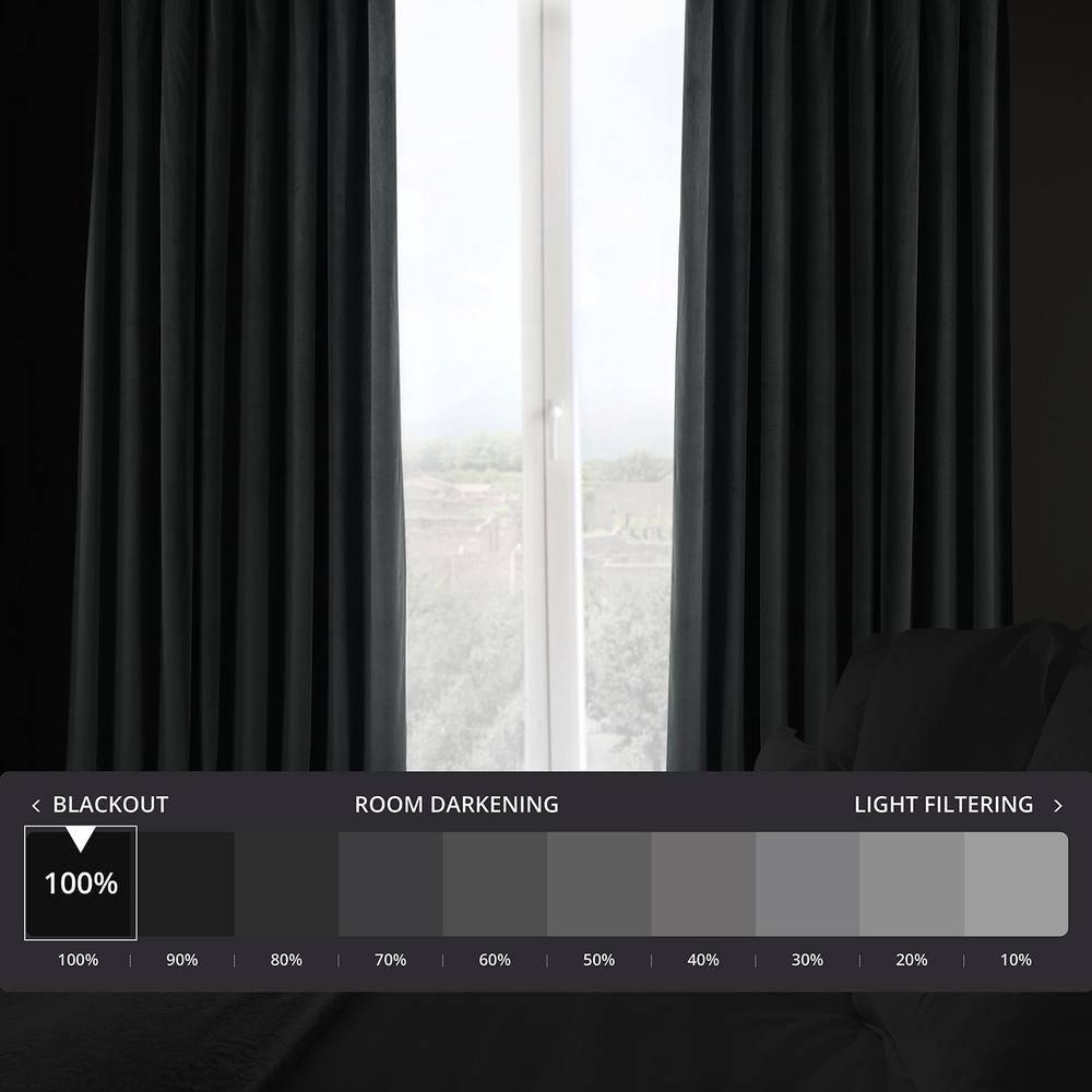 Half Price Drapes Signature Natural Grey Extra Wide Velvet Blackout Curtains (1 Panel),100W X 96L