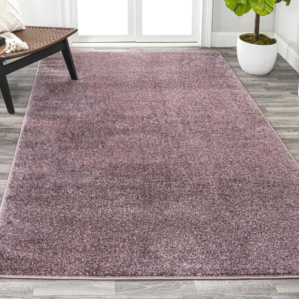 8'x10' Haze Solid Low-Pile, Light Purple - JONATHAN Y