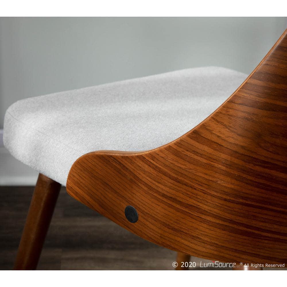 Carson Carrington  Vallemala Walnut and Fabric Dining Chair - N/A Accent Chairs, Dining Chairs Grey Polyester, Foam