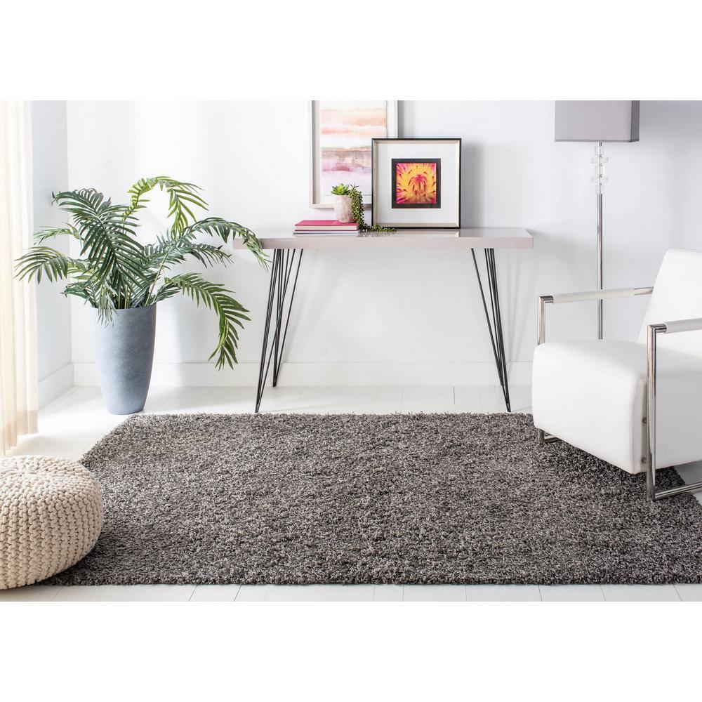 Athens Shag SGA119 Power Loomed Indoor Area Rug - Dark Grey - 5'1"x7'6" - Safavieh