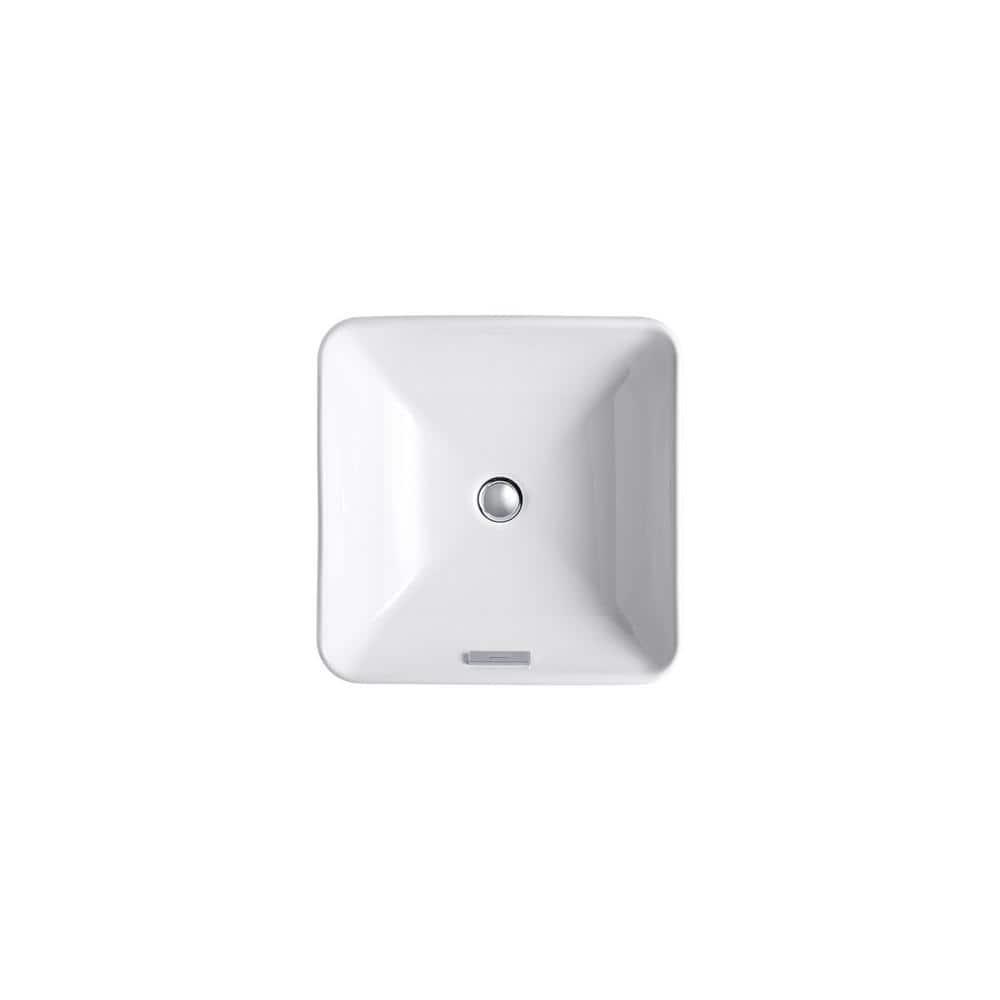 Vox® Ceramic Square Vessel Bathroom Sink with Overflow
