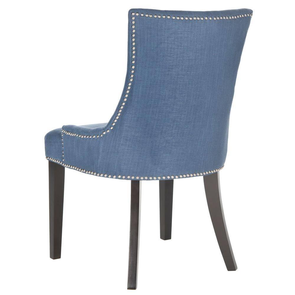 Lester 19" H Dining Chair With Nail Head Trim (Set of 2) - MCR4709 - Navy - Safavieh Couture